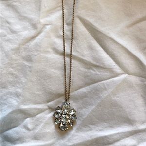 J crew gold chain necklace with diamond pendant